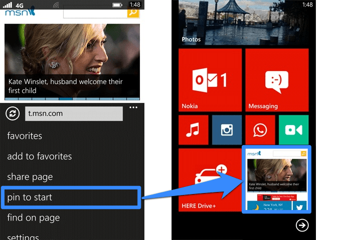 Windows Phone Pin to Start