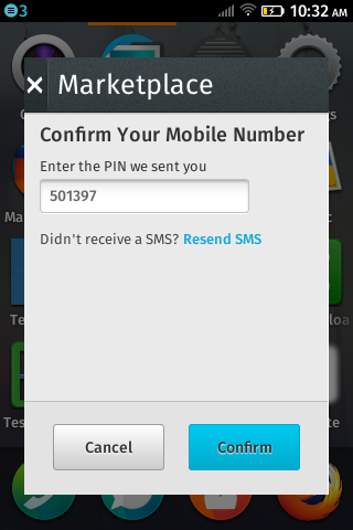 User prompted to enter phone number